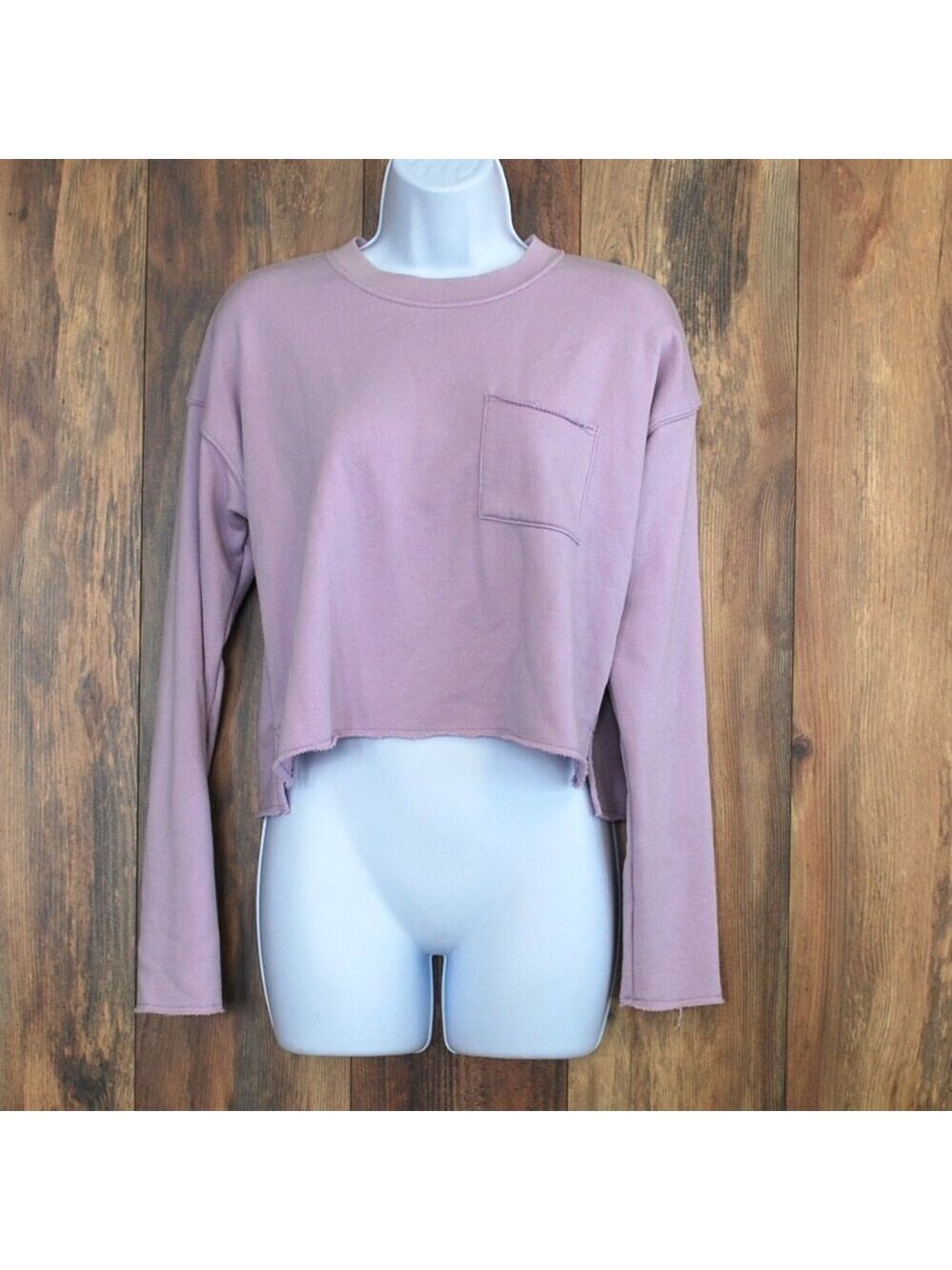 Aerie Women's XS Lavender Cropped Oversized Sweatshirt
